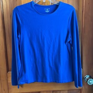 Kim Rogers blue long sleeve top petite medium